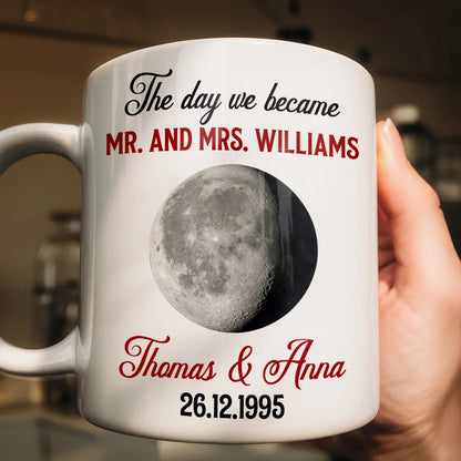 The Day We Became Mr. & Mrs. - Personalized Ceramic Coffee Mug