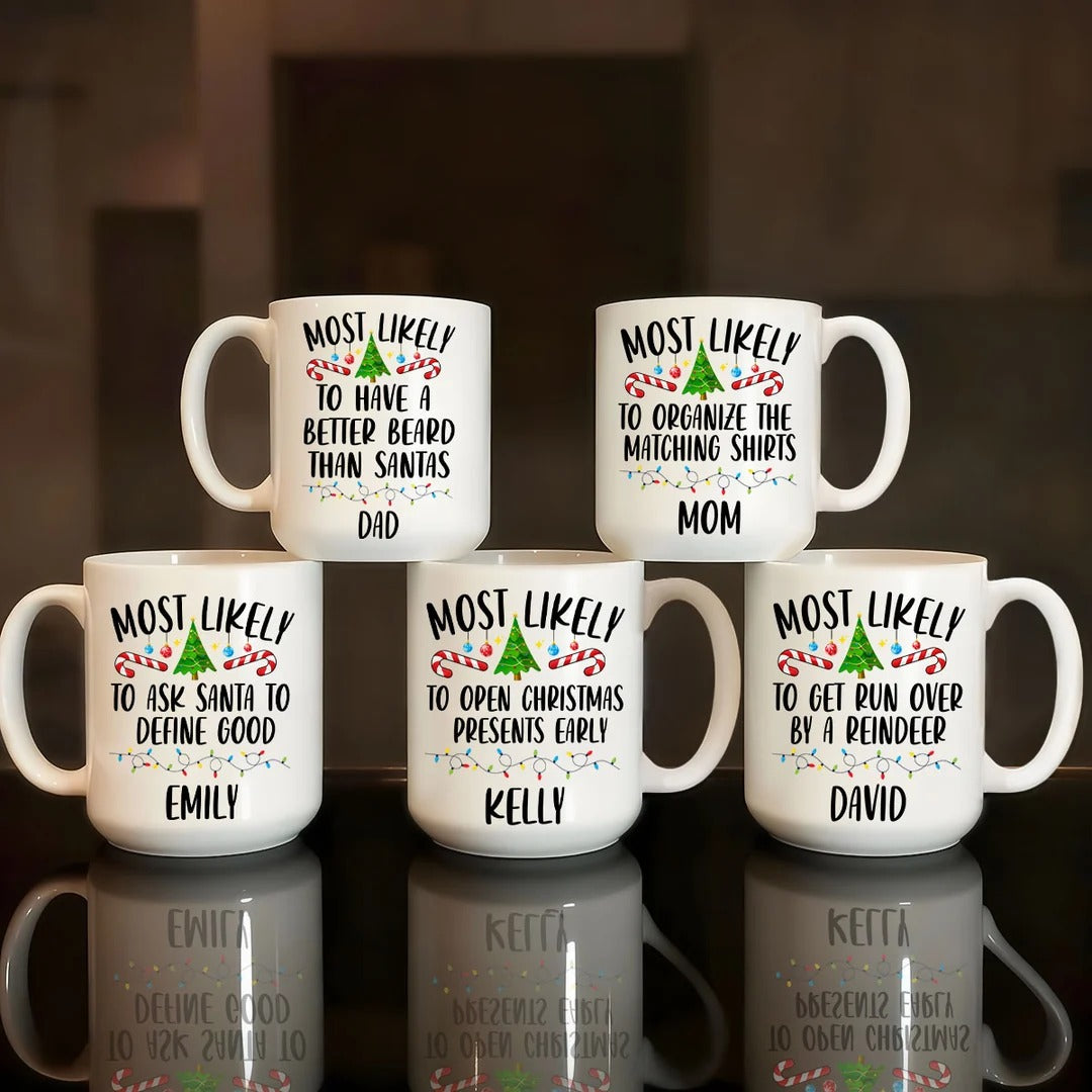 Family Christmas Most Likely - Personalized Ceramic Coffee Mug