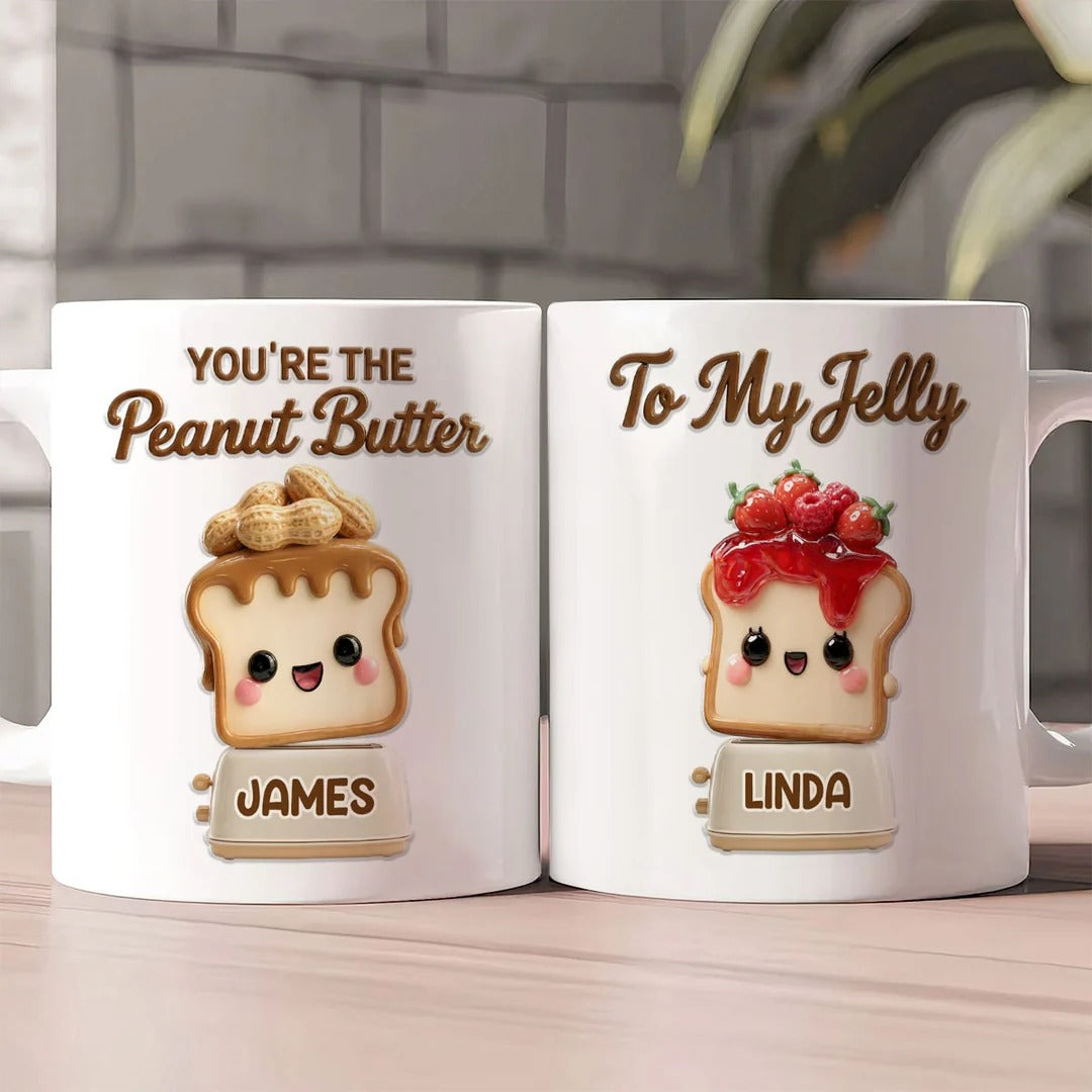 You're The Peanut Butter To My Jelly - Personalized Ceramic Coffee Mug