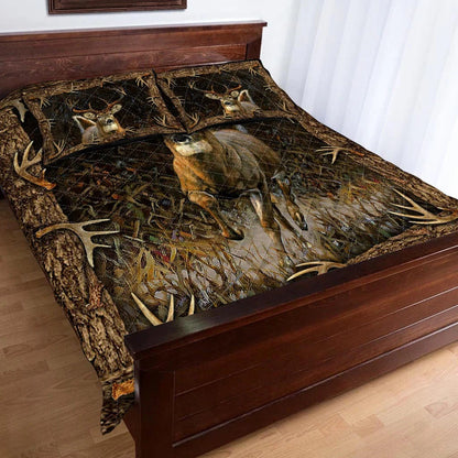 Deer Hunting Quilt Set - Gift For Deer Lovers, Christmas