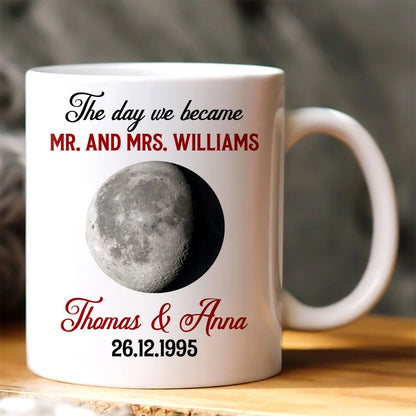 The Day We Became Mr. & Mrs. - Personalized Ceramic Coffee Mug