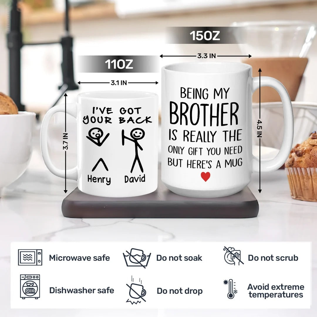 Being My Brother Is Really The Only Gift You Need But Here's A Mug - Personalized Ceramic Coffee Mug