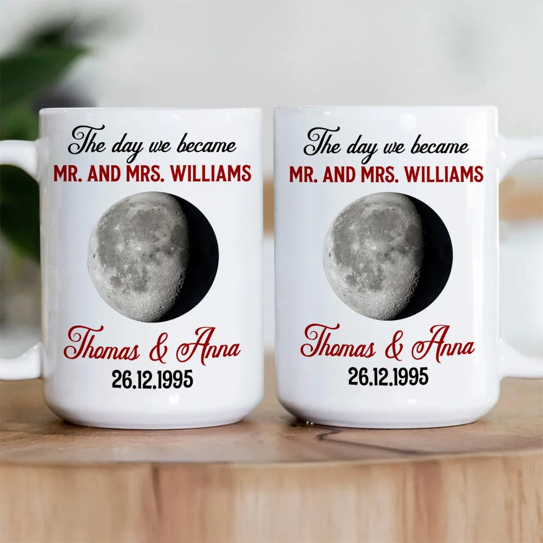 The Day We Became Mr. & Mrs. - Personalized Ceramic Coffee Mug