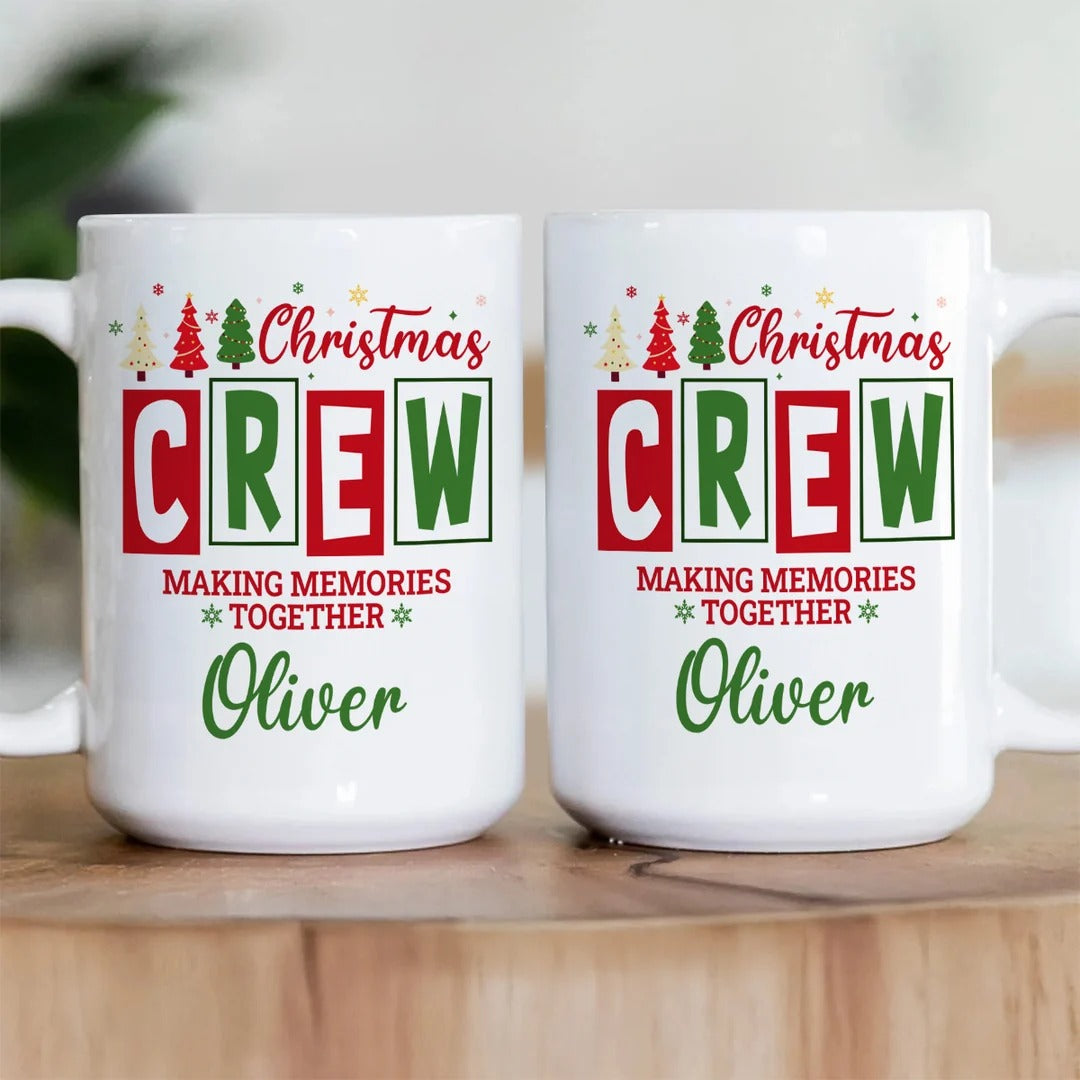 Christmas Crew Matching Family Sibling Gifts - Personalized Ceramic Coffee Mug