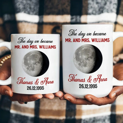 The Day We Became Mr. & Mrs. - Personalized Ceramic Coffee Mug
