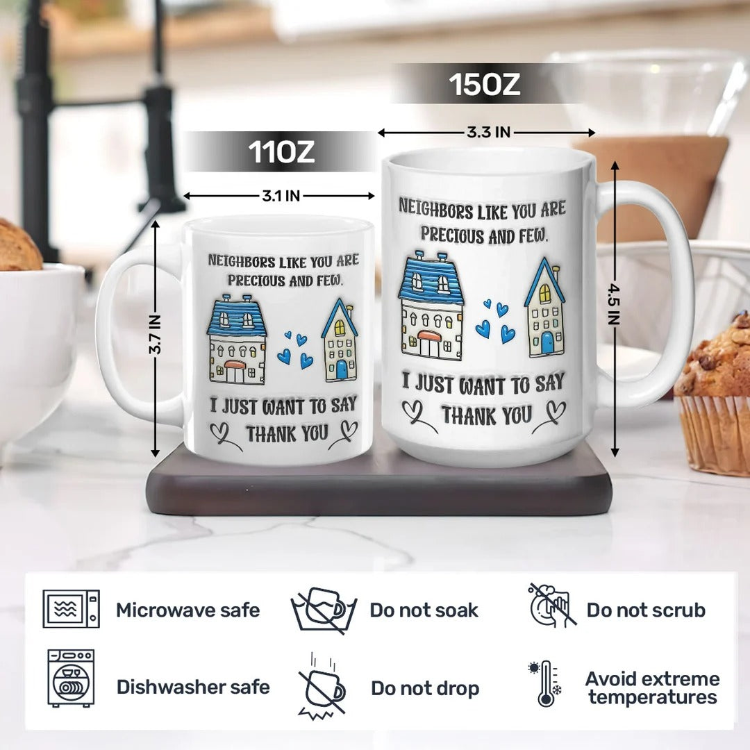 To A Precious Neighbor - Personalized Ceramic Coffee Mug