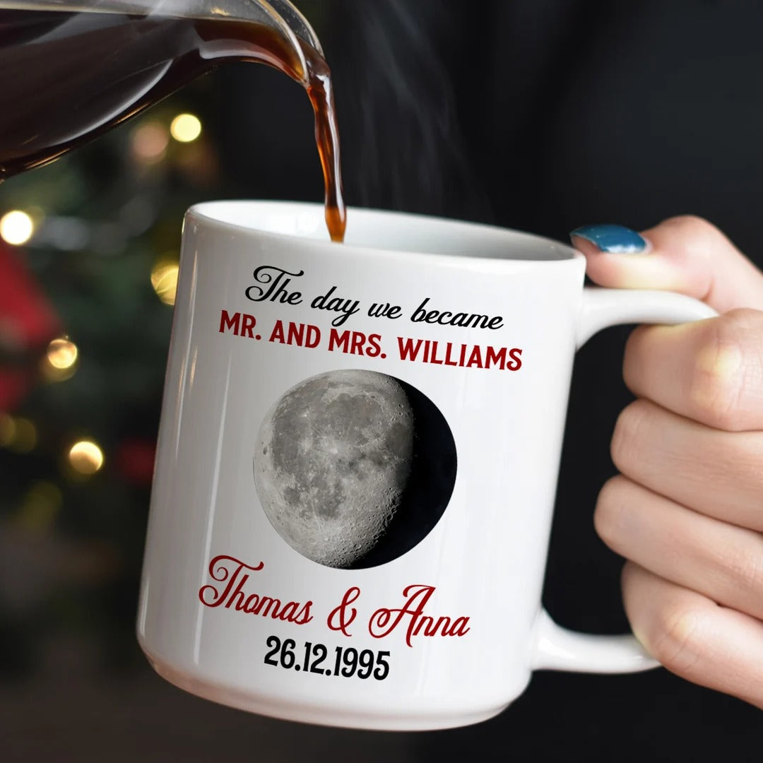 The Day We Became Mr. & Mrs. - Personalized Ceramic Coffee Mug