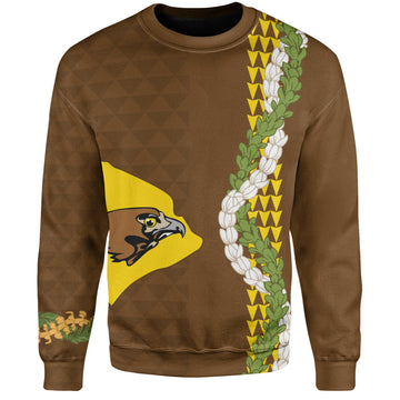 ke kula o ehunuikaimalino Sweatshirt Puakenikeni Maile Flower Lei-Myprintsy
