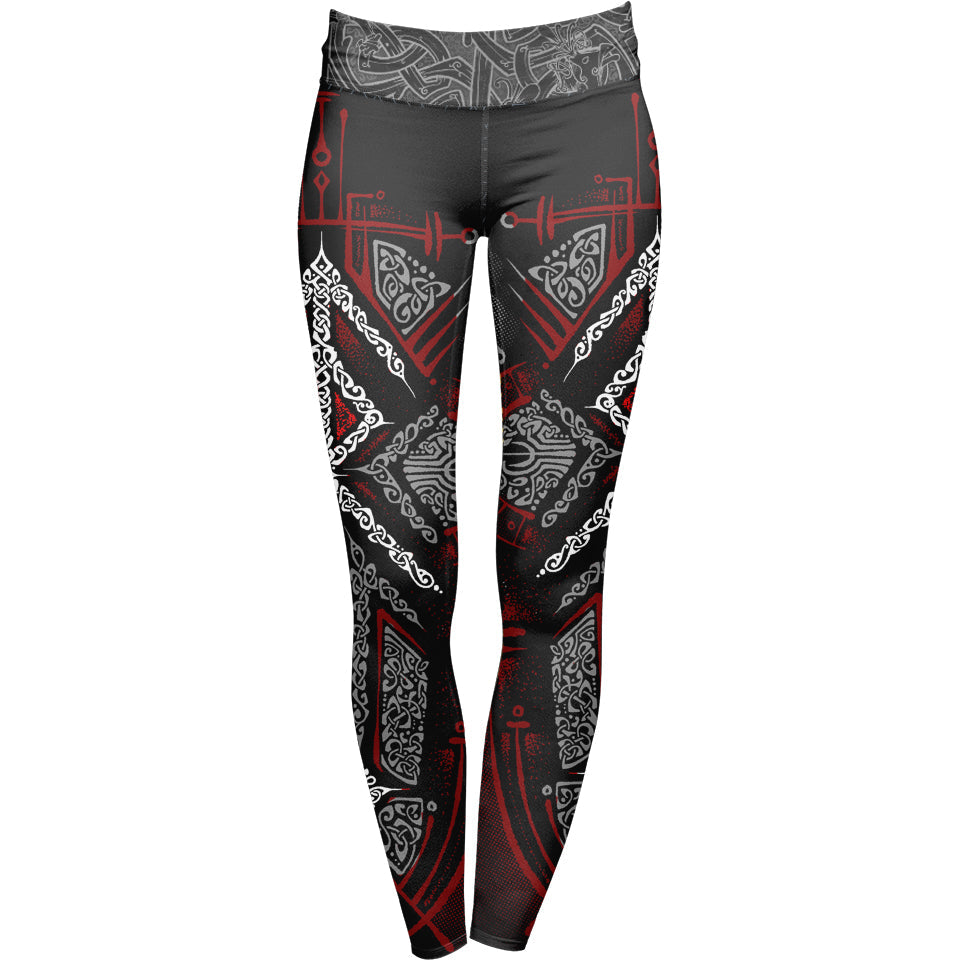 Runes of Loki Leggings - Red Edition