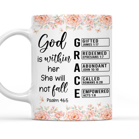 God Is Within Her She Will Not Fall - Personalized Coffee Mug