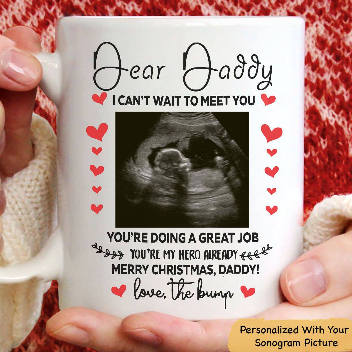 Merry Christmas Daddy - Personalized Ceramic Mug - Gift For Daddy To Be