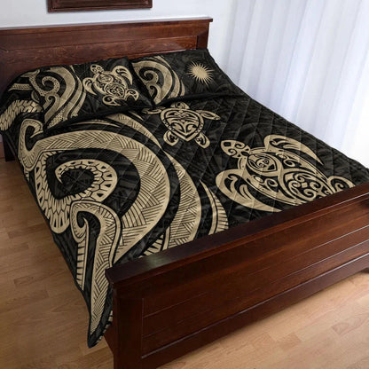 Marshall Islands Quilt Bed Set - Gold Tentacle Turtle