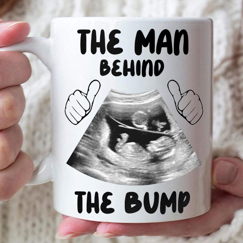 The Man Behind The Bump Custom Mug - Personalized Coffee Mug - Gift For Dad