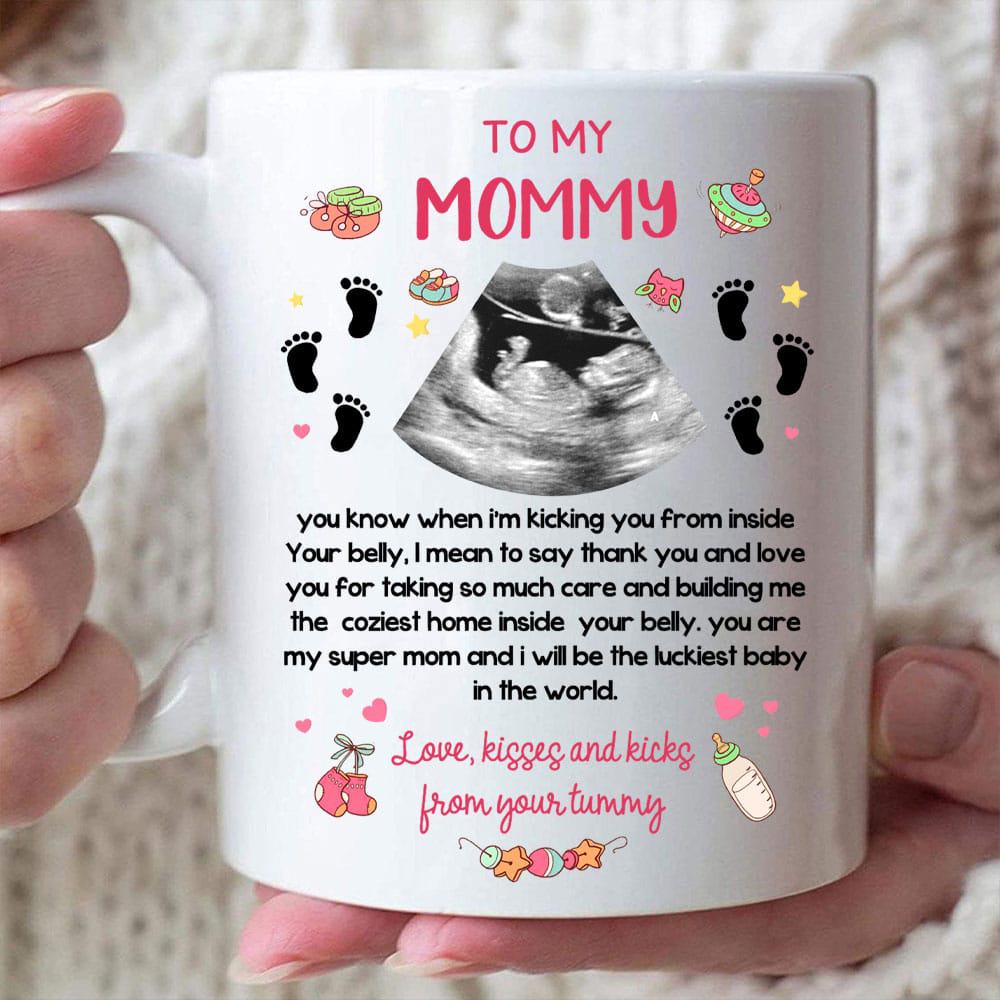 Mummy Thank You And Love You For Taking So Much Care Mug - Personalized Sonogram Photo Mug