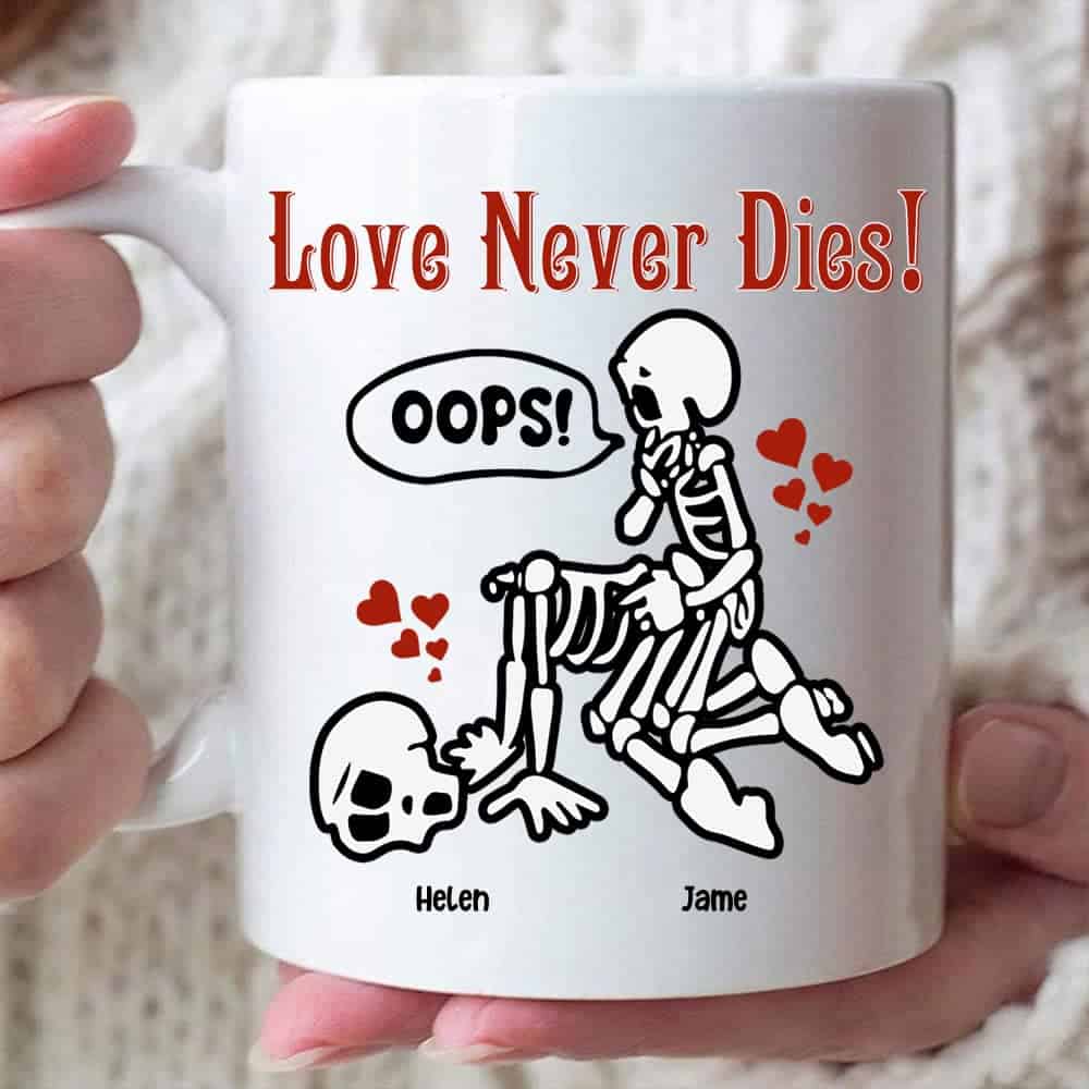 Love Never Dies, - Personalized Coffee Mug - Gift for Couple