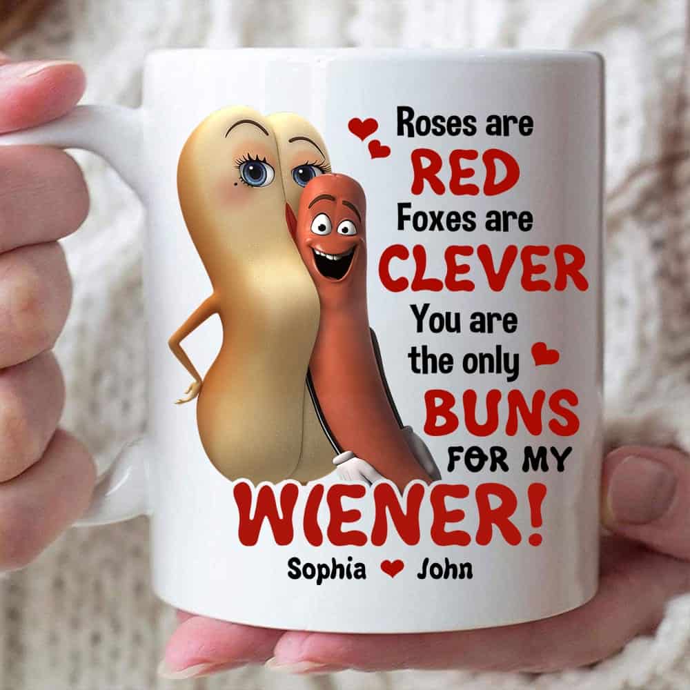Roses Are Red Foxes Are Clever You Are The Only Buns For My Custom Mug - Personalized Coffee Mug - Gift For Couple