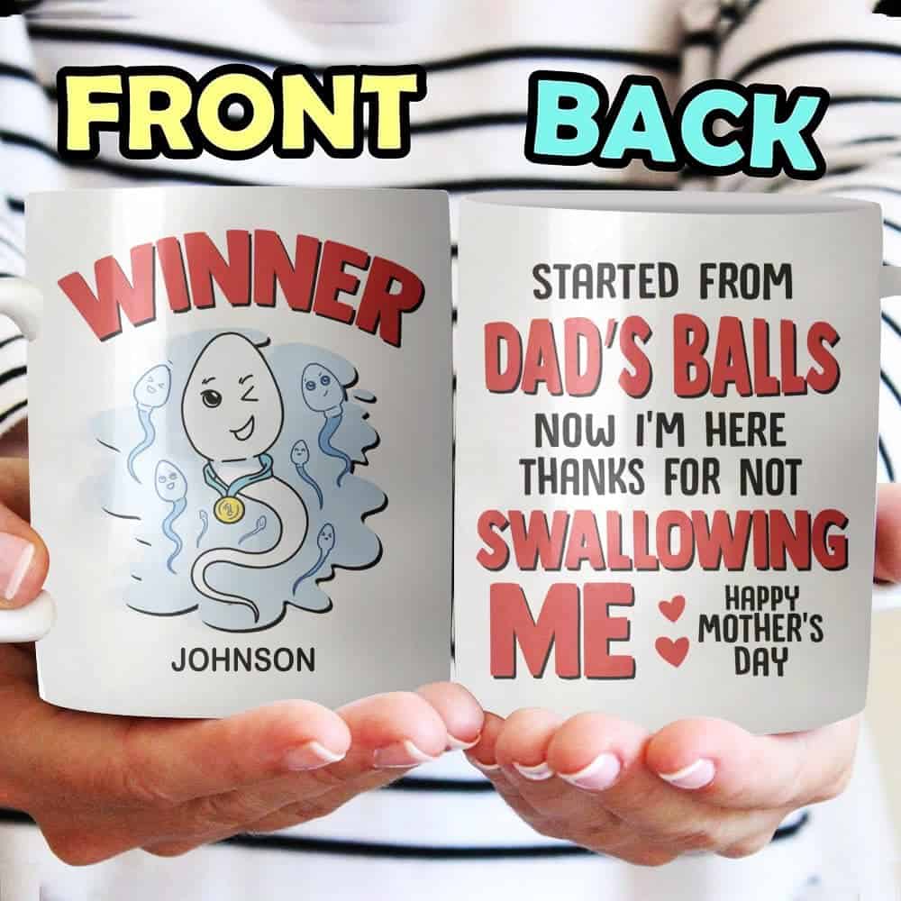 Now I'm Here Thanks For Not Swallowing Me - Personalized Coffee Mug - Mother's Day Gift