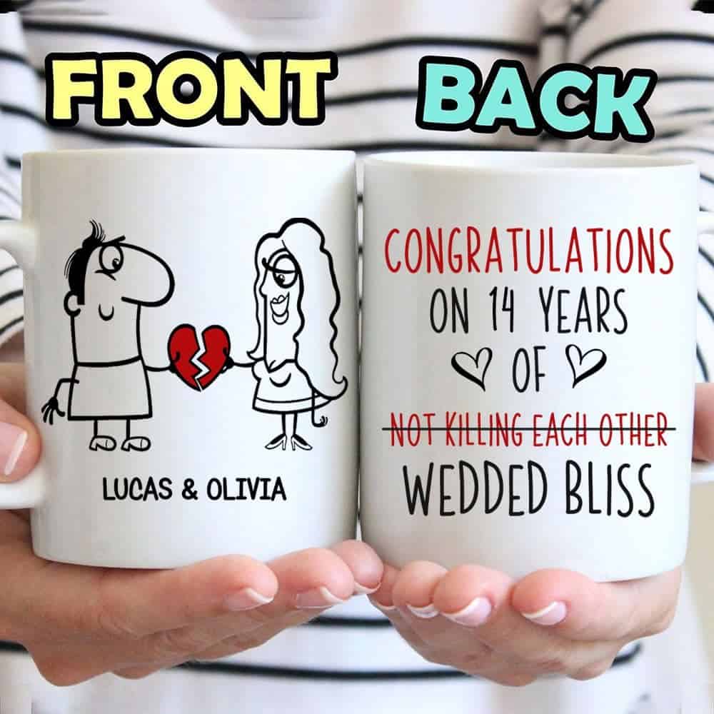 Congratulations On Years Of Wedded Bliss - Personalized Coffee Mug  - Gift For Couple