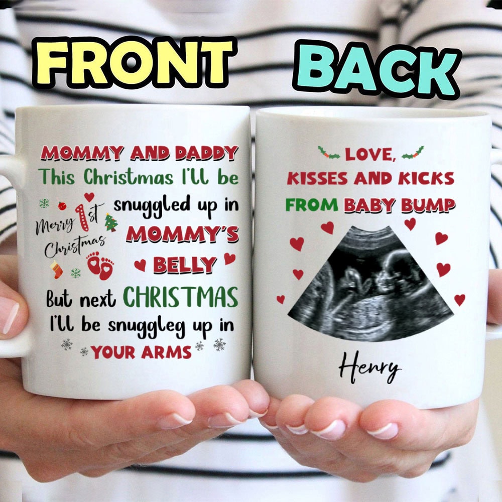 This Christmas Snuggled Up In Mommy’s Belly - Personalized Coffee Mug-Myprintsy