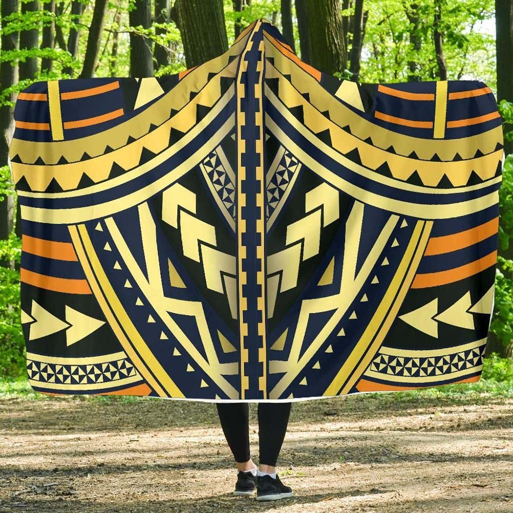 Polynesian Tattoo Hooded Blanket