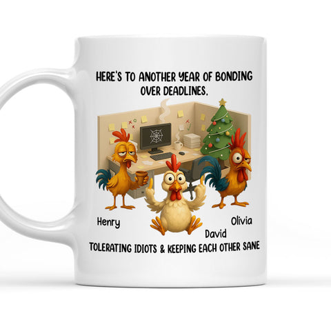 Here's To Another Year Of Bonding Over Deadlines Mug - Personalized Coffee Mug