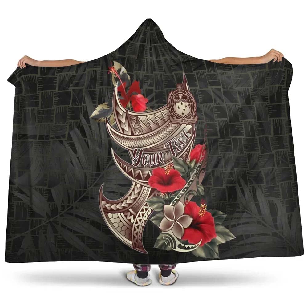 Samoa Custom Personalised Hooded Blanket - Polynesian Tribal Tatoo