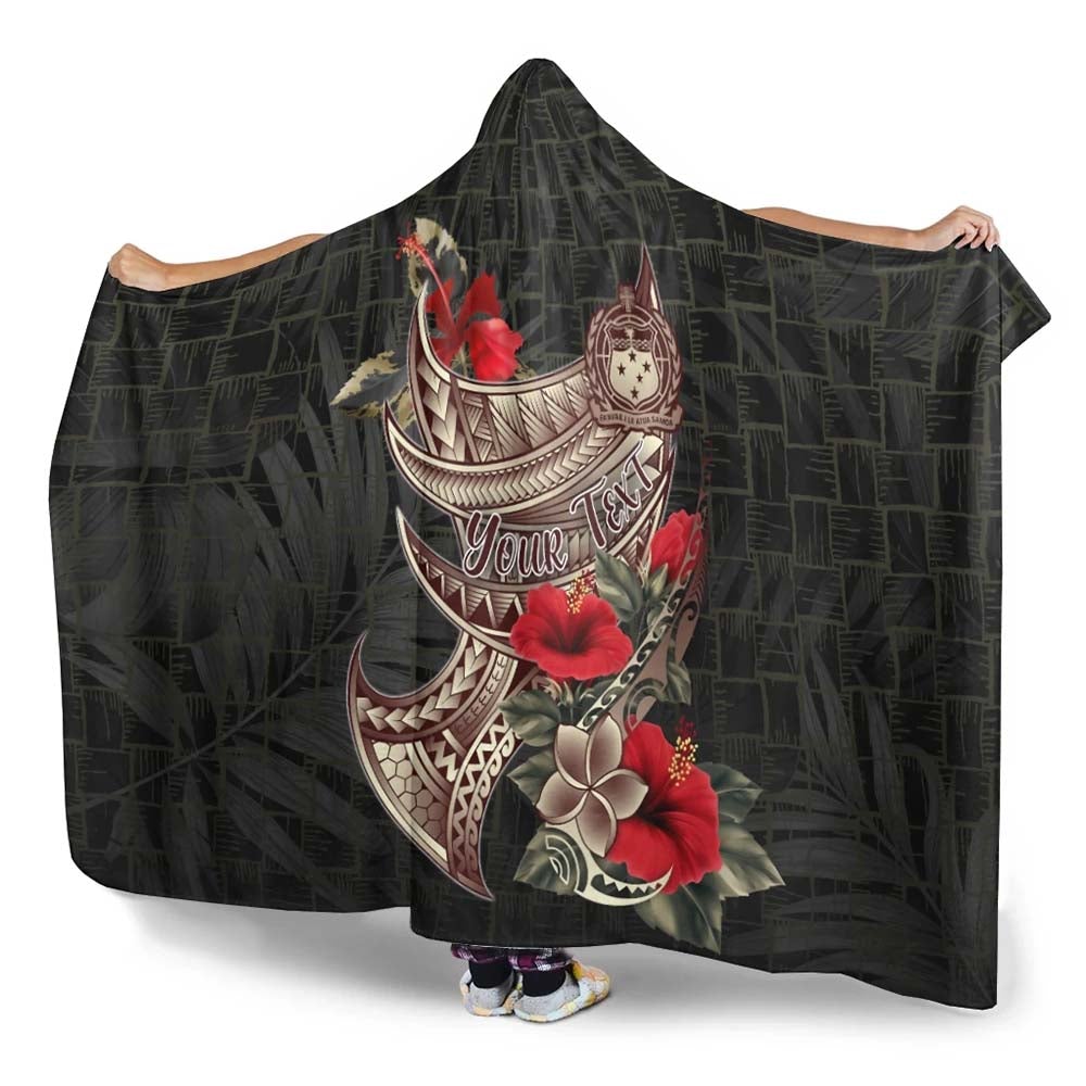 Samoa Custom Personalised Hooded Blanket - Polynesian Tribal Tatoo