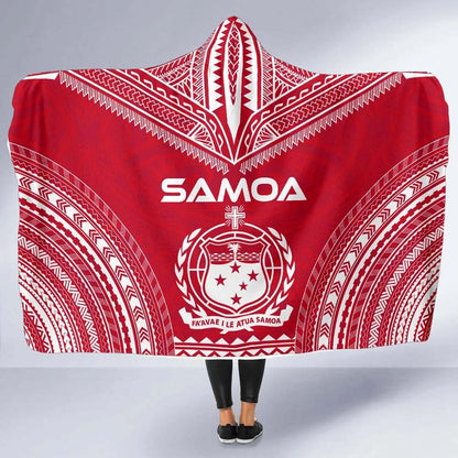 Samoa Flag Polynesian Chief Hooded Blanket