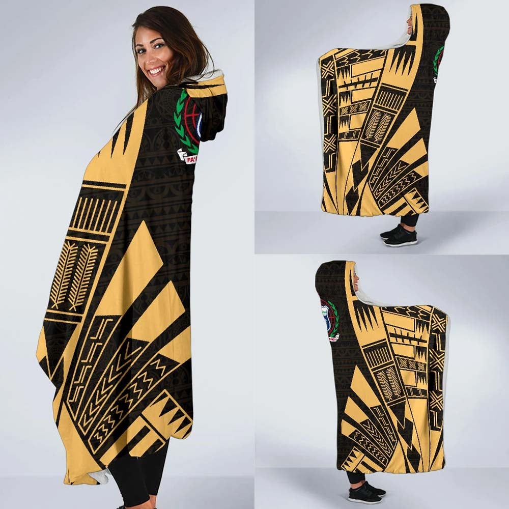 Samoa Hooded Blanket - Polynesian Tattoo Gold