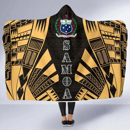 Samoa Hooded Blanket - Polynesian Tattoo Gold