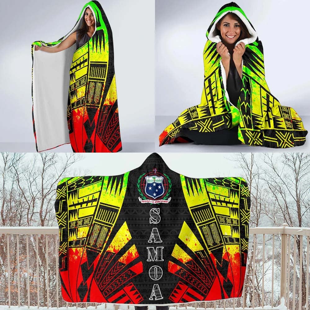 Samoa Hooded Blanket - Polynesian Tattoo Reggae