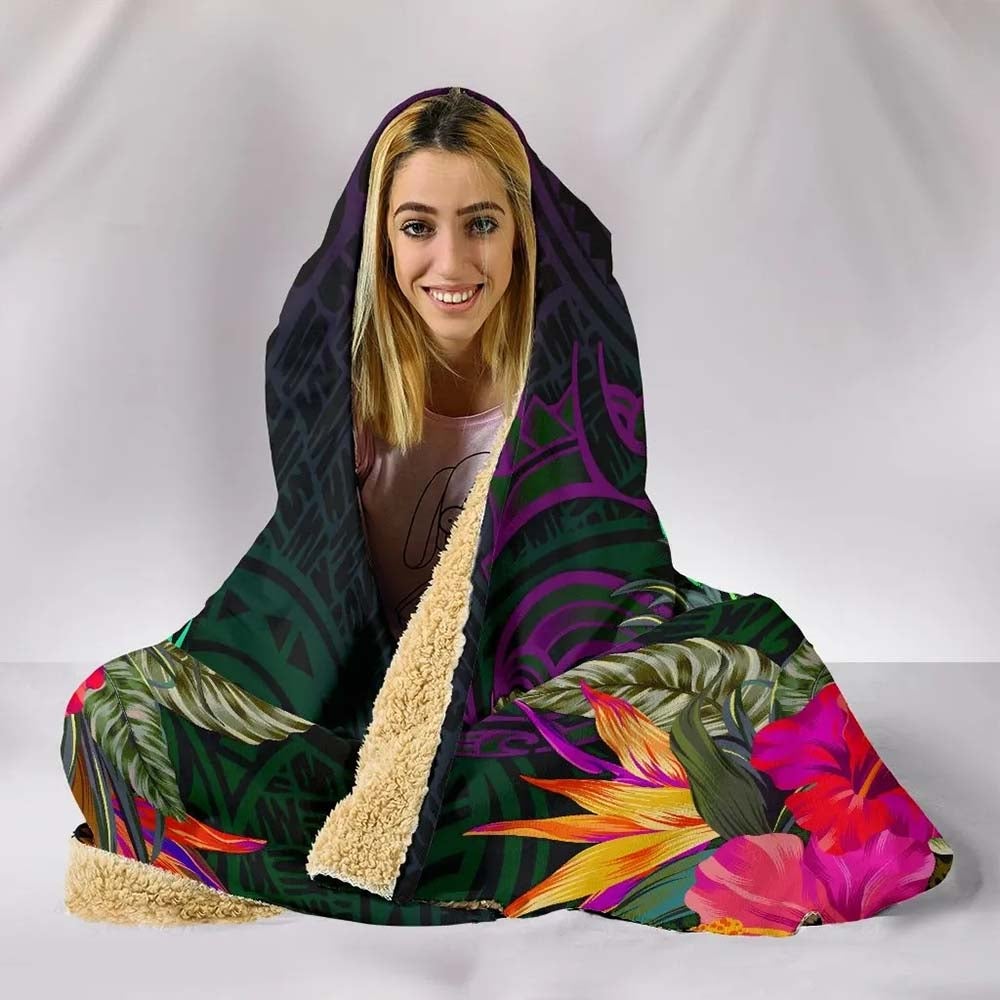 Samoa Hooded Blanket - Summer Hibiscus