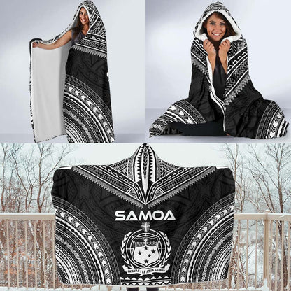 Samoa Polynesian Chief Hooded Blanket - Black Version