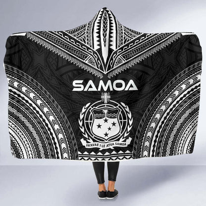 Samoa Polynesian Chief Hooded Blanket - Black Version