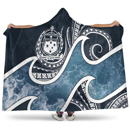 Samoa Polynesian Hooded Blanket - Ocean Style-Myprintsy