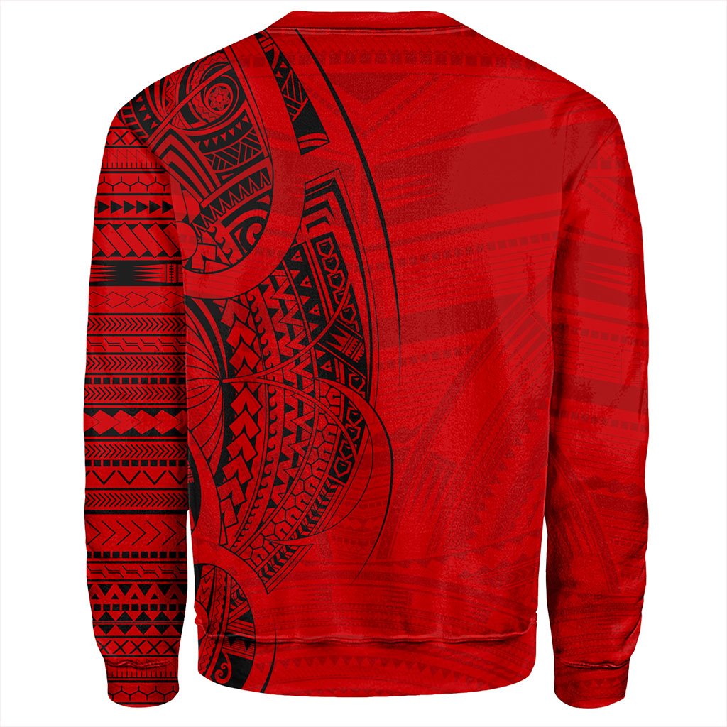 Samoa Sweatshirt Polynesia Tribal Pattern Coat Of Arms