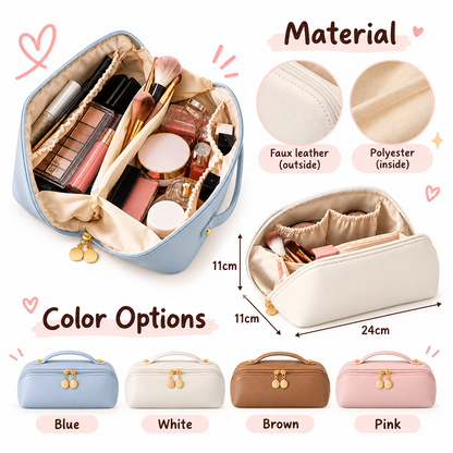 Birth Flower Cosmetic Bag for Women- Personalized Makeup Bag