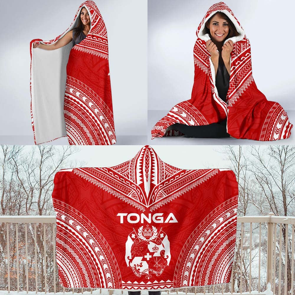 Tonga Flag Polynesian Chief Hooded Blanket