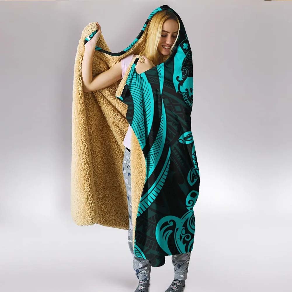 Tonga Hooded Blanket - Turquoise Tentacle Turtle