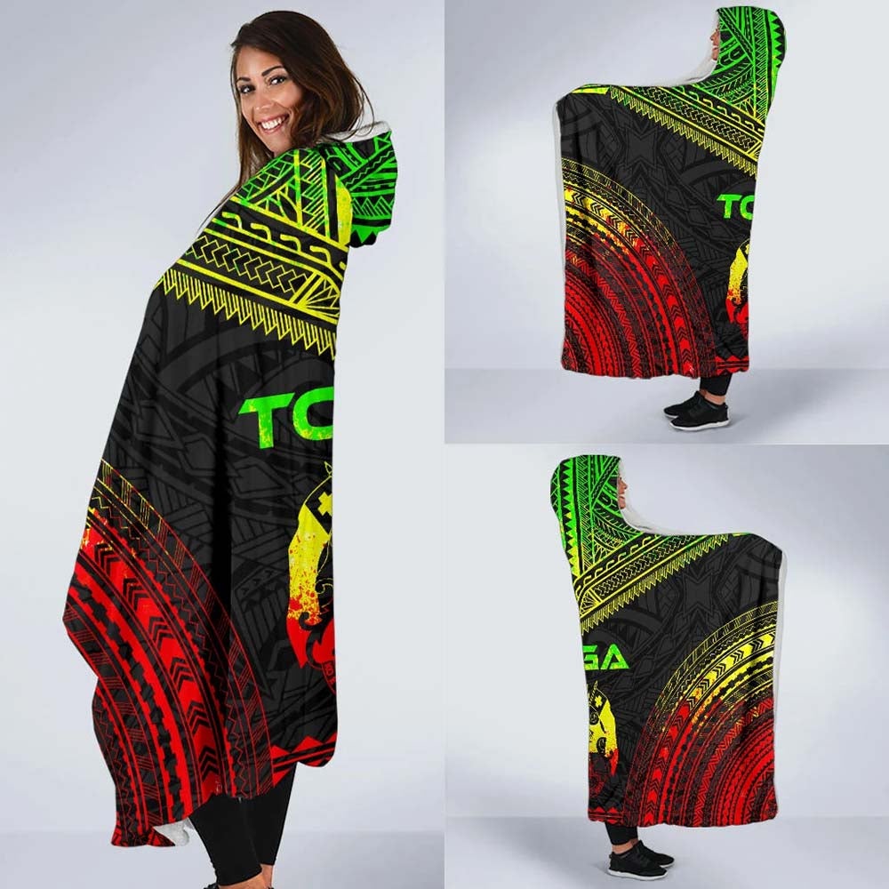 Tonga Polynesian Chief Hooded Blanket - Reggae Version