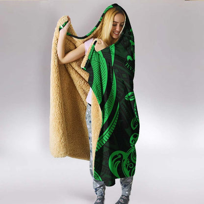 Tuvalu Hooded Blanket - Green Tentacle Turtle