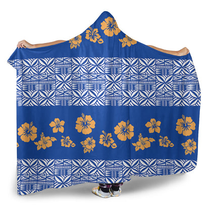 Samoa Hooded Blanket Hibiscus Pattern Island