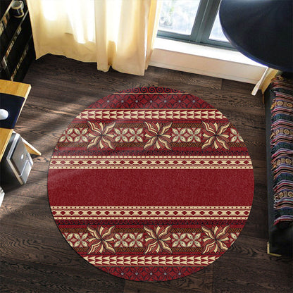 Samoa Round Rug Siapo Pattern Design