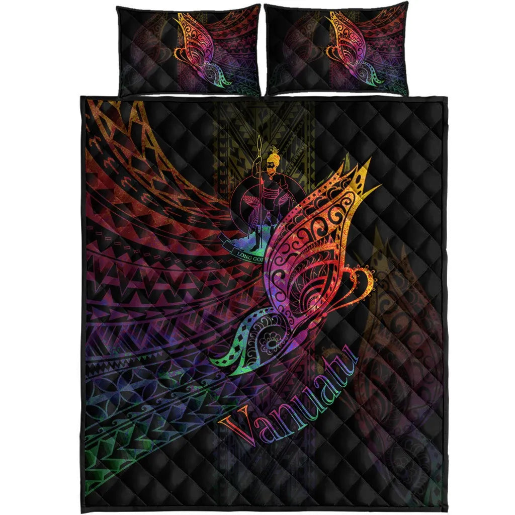 Vanuatu Quilt Bed Set - Butterfly Polynesian Style