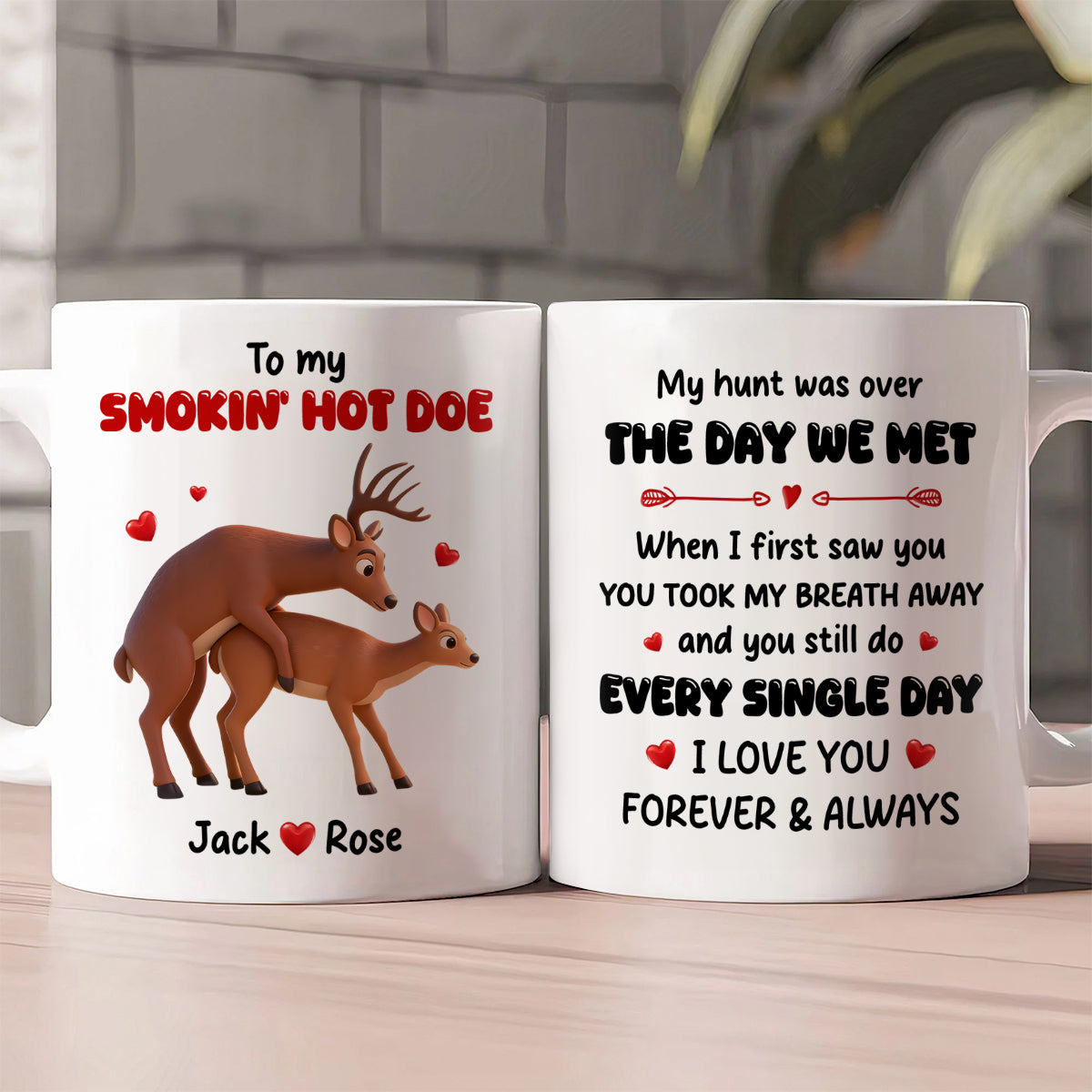 To My Smokin Hot Doe - Personalized Ceramic Coffee Mug