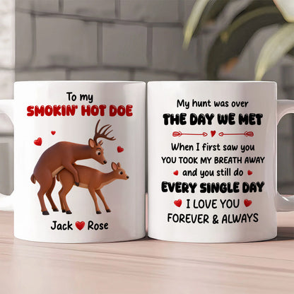 To My Smokin Hot Doe - Personalized Ceramic Coffee Mug