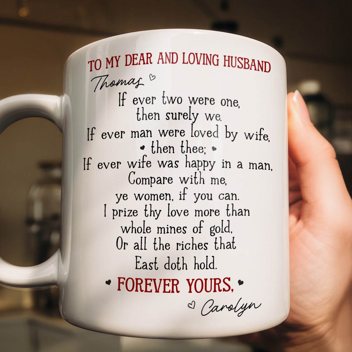 To My Dear And Loving Husband - Personalized Ceramic Coffee Mug