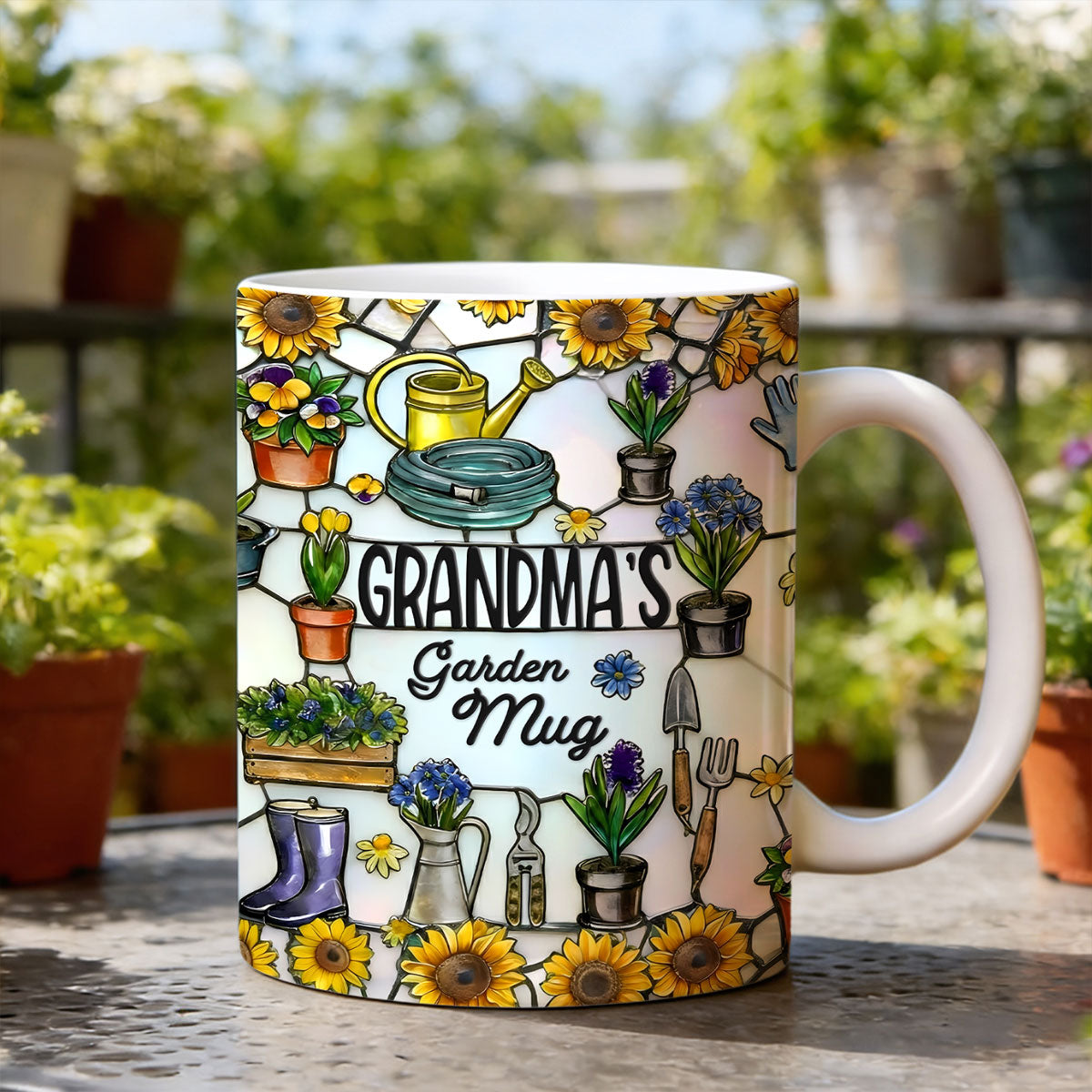 Grandma's Garden Mug - Personalized Ceramic Coffee Mug