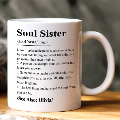 Soul Sister Definition - Personalized Ceramic Coffee Mug