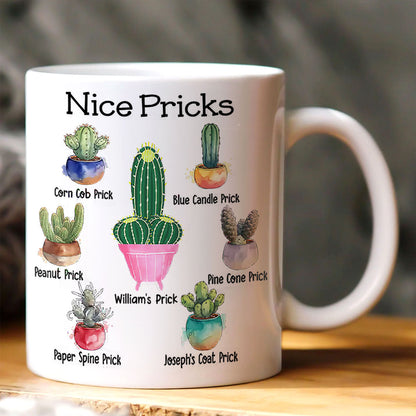 Funny Cactus Pricks - Personalized Ceramic Coffee Mug